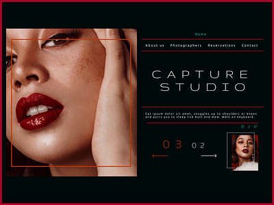 Photography Studio's Web Page Design branding design graphic design icon logo photography typography ui ux vector web web design
