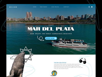 Travel Agency Web Page Design - Mar del Plata's city beach! beach branding design graphic design icon illustration logo mar del plata summer travel travel agency typography ui ux vector web design web page