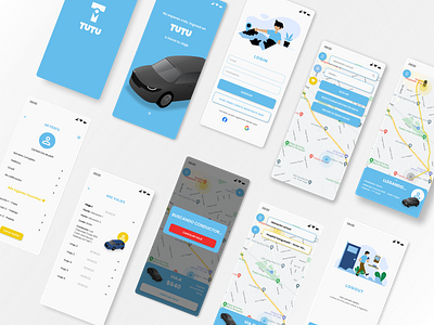 TuTu App Design Passanger's POV app branding design graphic design icon illustration logo mobile passenger pov service transport uber ui ux vector