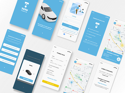 TuTu App Design Driver's POV app argentina branding design driver graphic design icon illustration logo mobile service transport tutu uber ui ux vector