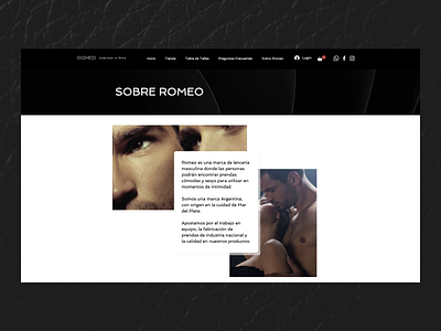 ABOUT US - Web Design for male lingerie brand