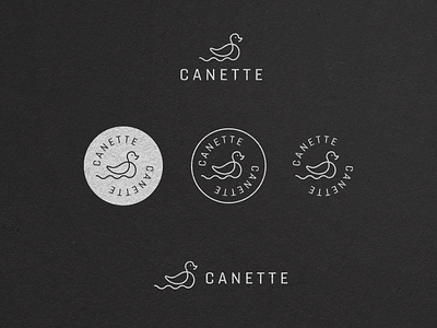 Canette branding duckling logo minimal print vector vintage