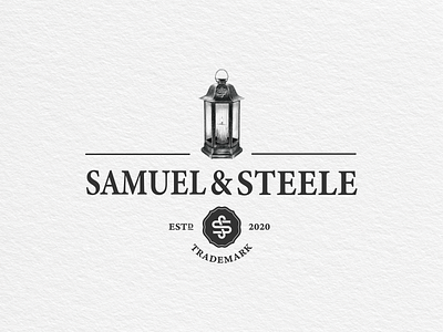 Samuel & Steele branding hand drawn illustration lantern logo print vector vintage