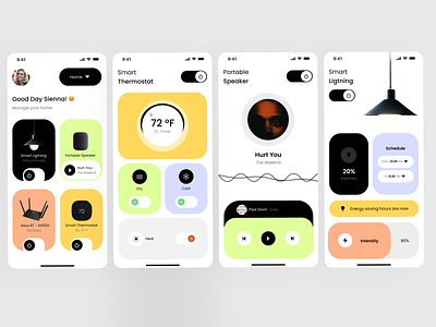 Smart Home App app control design figma home inspiration inspo iphone music phone smarthome ui
