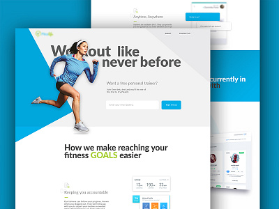 Fitness Landing Page diary fitness gym health landing page tracking web page website