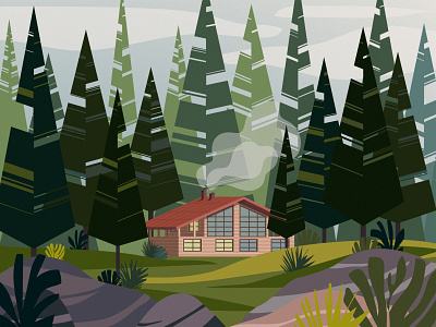 Forest Home adobeillustrator ai autumn autumnforest autumnhome digitalart digitalillustration forest foresthome home illustration vector