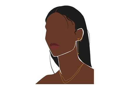Afro woman adobe illustrator avatar design flat style illustration portrait vector