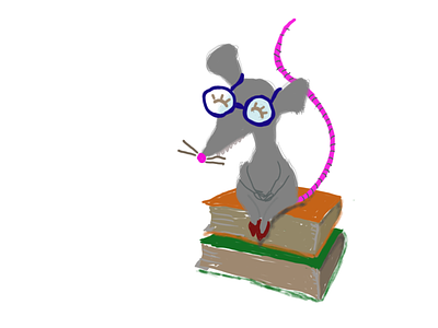 Library rat adobe photoshop childrens book illustration design illustration kids book illusrtation photoshop