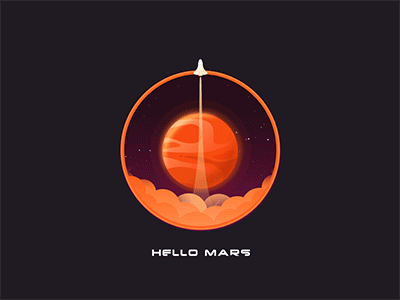 Hello Rocket animation gif hello logo mars rocket ui