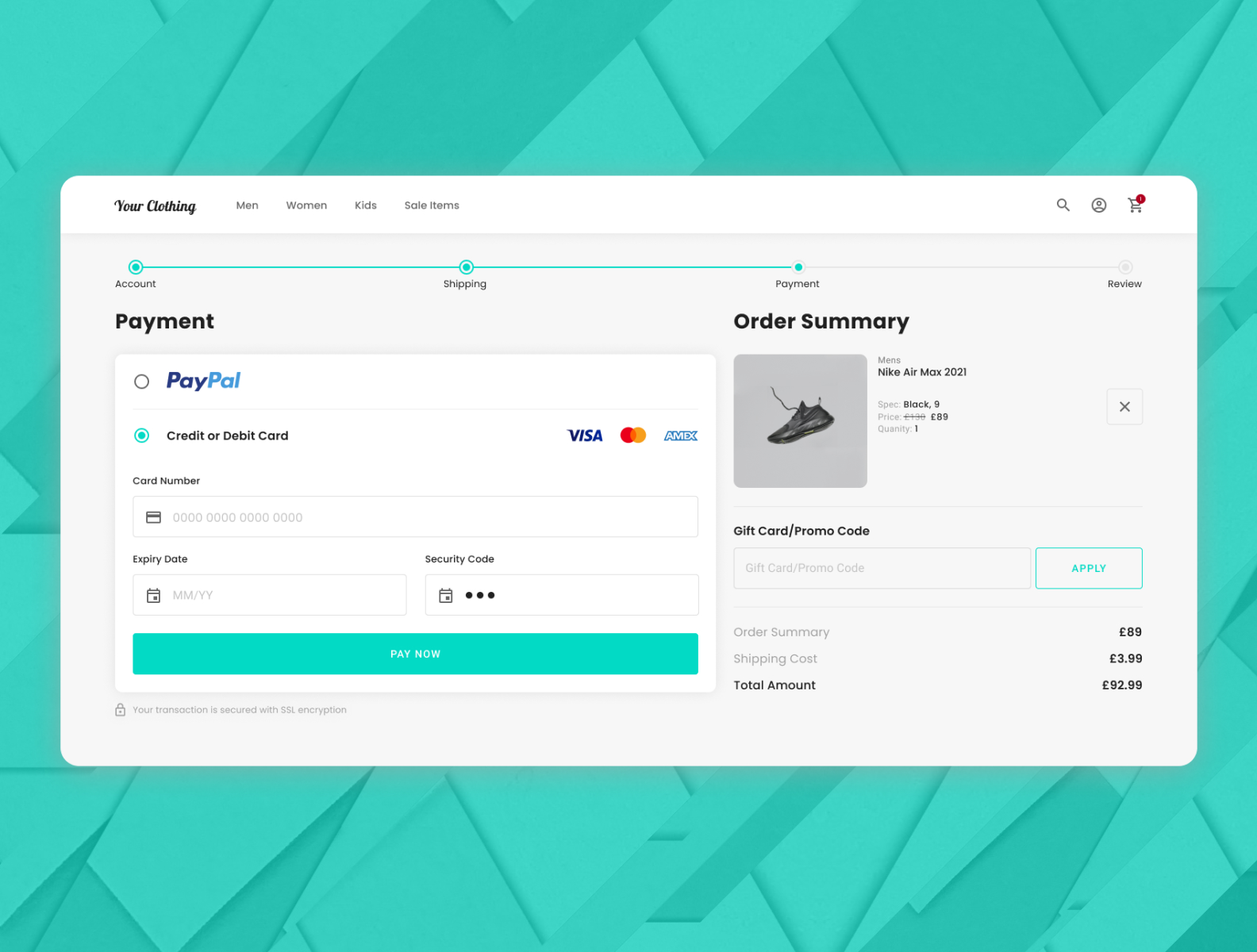 Credit card checkout page by Luke Watson on Dribbble