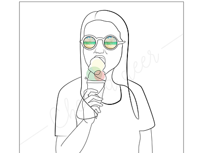 'Ice Cream Gal' Illustration design illustration vector