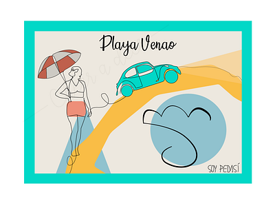 'Playa Venao' Postcard design illustration vector