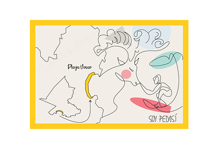 'Playa Venao Vs1' Postcard design illustration vector