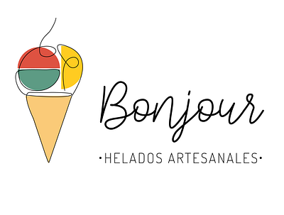 'Bonjour' Brand Mark & Brand Name branding design illustration logo vector