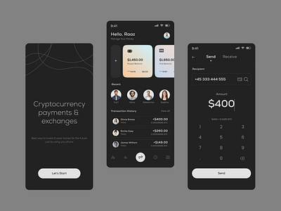 Fintech Mobile App UI Design analytics android app banking dark dashboard figma financial fintech ios management mobile app saas social software ui design ui kit uiux website