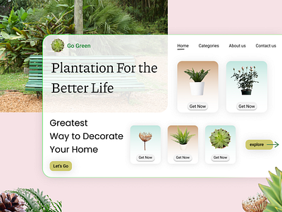 Go Green website Landing Page