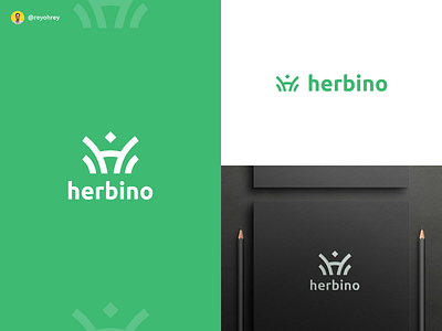 Herbino Logo - Flat and Minimalist Logo Design Concept branding design design logo designer logo flat graphic design illustration logo logo brand logo creator logo design logo designer logo maker minimalist modern vector