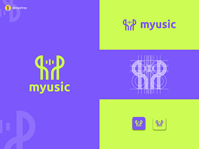 Myusic Logo - Flat and Minimalist Logo Design Concept