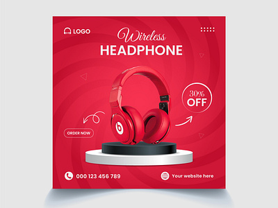 Headphone Social Media Post Design