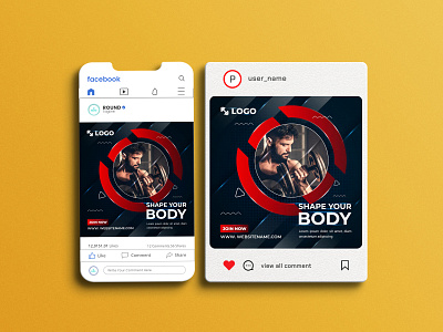 Gym Social Media Post Design branding creative design graphic design gym social media post design modern