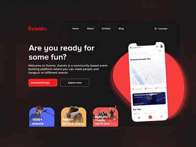 Evento landing page design