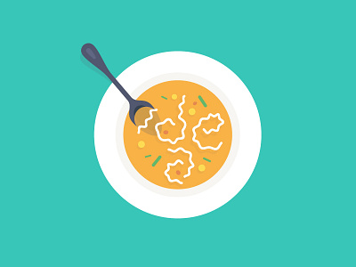 Creativity Soup creativity food idea illustration noodles orange soup spoon teal