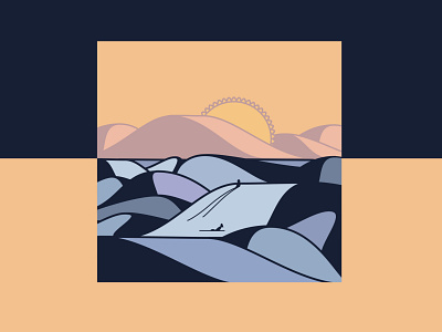 Rocky waves beach girls shapes sunset surf vector waves