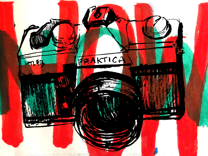 Praktica brush brushpen camera sketch