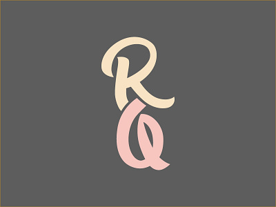 RQ calligraphy q r vector