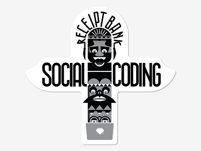 Social Coding receipt bank social coding sticker stickermule totem