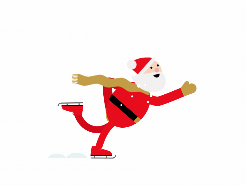 Santa on its way animation christmas flat illustration rubberhose santa vector