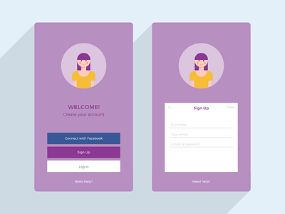 Daily Ui #001 Sing Up app daily ui flat illustration sign up ui