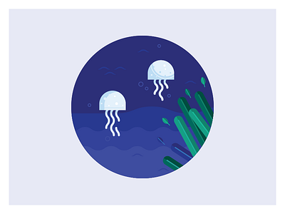 Jellyfish adobe illustrator flat illustration jellyfish