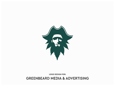 GreenBeard pirate beard cannabis design logo pirate