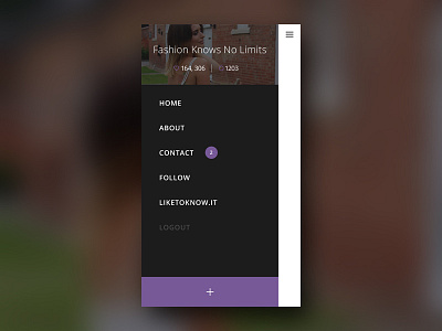 Fashion Blog Menu app blog design fashion flat menu mobile navigation ui ux