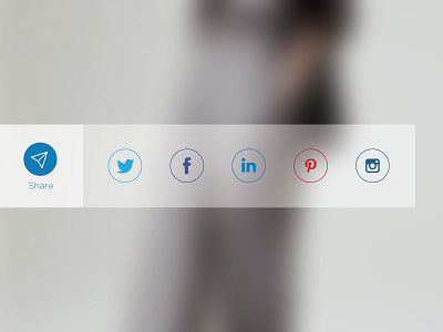 Social Share active design hover like round share social ui ux website widget