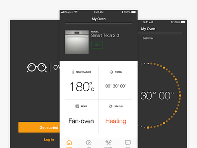 Smart Oven Companion App app companion concept design evolution iphone oven sketch smart ui