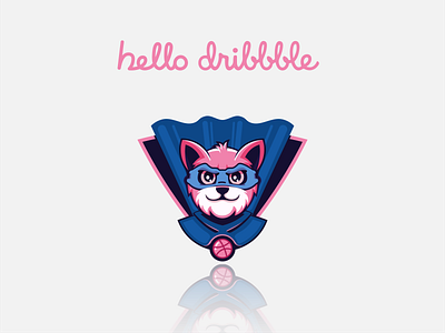 Hello Dribbble! branding cat design graphic design icon illustration logo mascot motion graphics vector