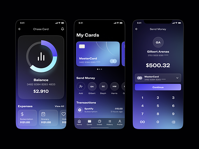 Blanted App Concept app app design application balance card credit card dark finance money payment ui wallet