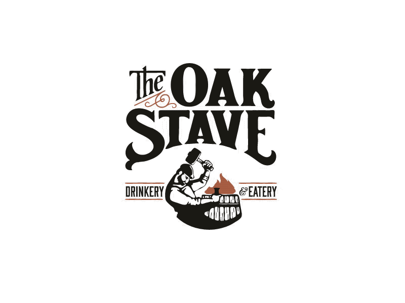 Oak Cask Fire animation branding drinkery eatery greensock illustration javascript logo morphsvg motion svg