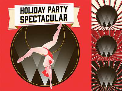 Holiday Party Design Elements (WIP) circus holiday illustration