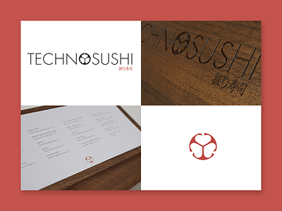 Techno Sushi japanese logo menu design sushi