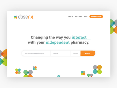 DoseRX :: Homepage drugs homepage map modern pharmacy search ui ux web web design white