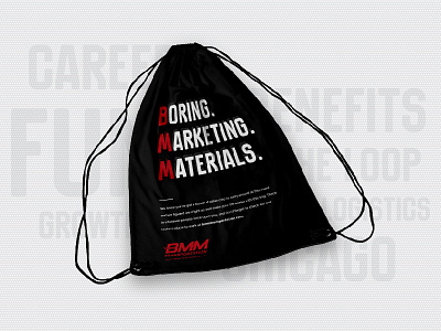 BMM Transportation :: Drawstring Bag bag branding giveaway marketing tradeshow typography