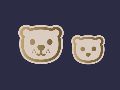 Big Bear + Little Bear baby bear bears gold icon