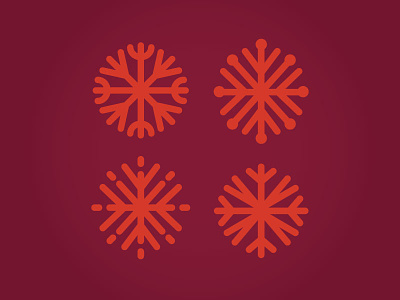 Snowflakes Icons burgundy icon illustration line linework red snow snowflake