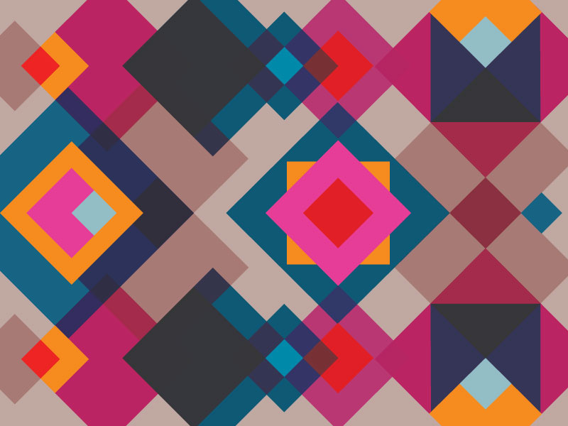 Kaleidoscope Quilt orange navy red magenta square diamond quilt geometric pattern kaleidoscope