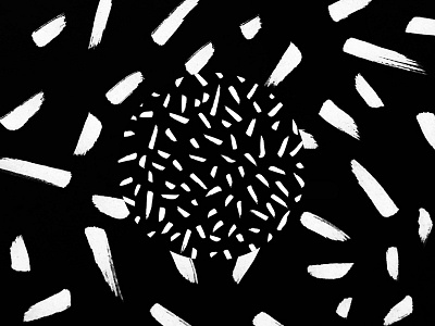 no.058 black brush brush stroke circles contrast hand drawn illustration pattern white