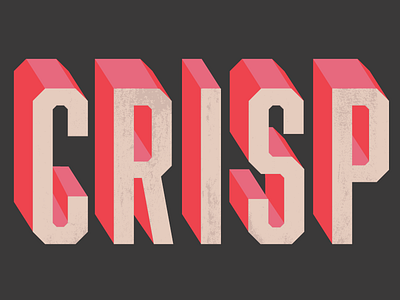 Crisp dimensional fade font letters pink red texture type
