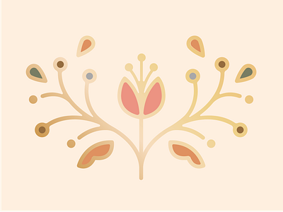Filigree Gold brand clean color design floral flower gold illustration line linework mark pattern simple